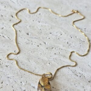 Colar em Ouro 18K com Quartzo Rutilado Gota