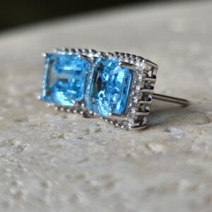 Brincos em ouro 18K rodinado com diamantes